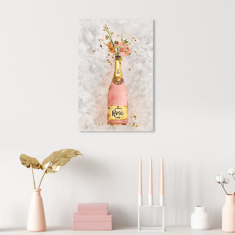 Oliver Gal Champagne Rosado On Canvas Painting | Wayfair